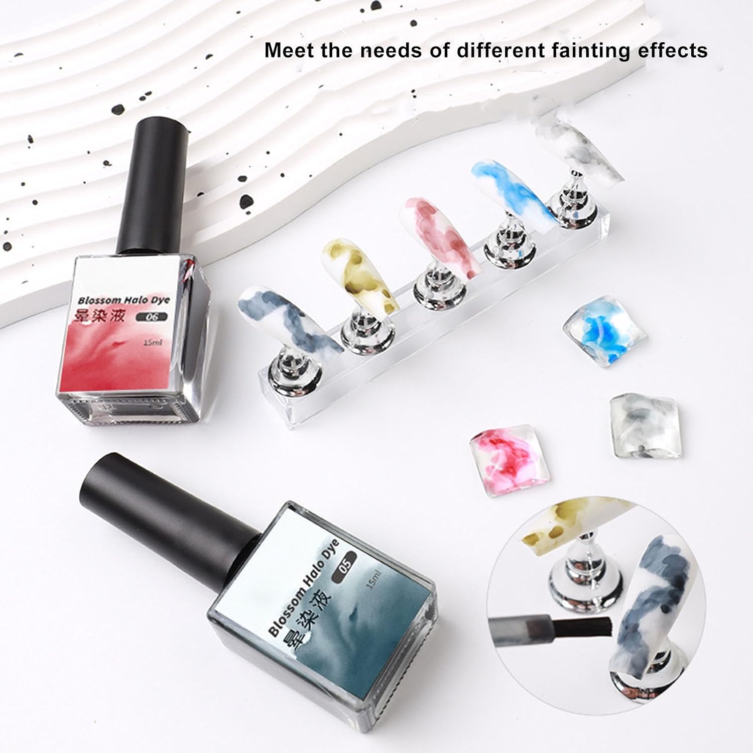 Juego de 13 colores de esmalte de uñas floreciente acuarela DIY Nail Art Dye Gel Decoraciones Herramienta de manicura
