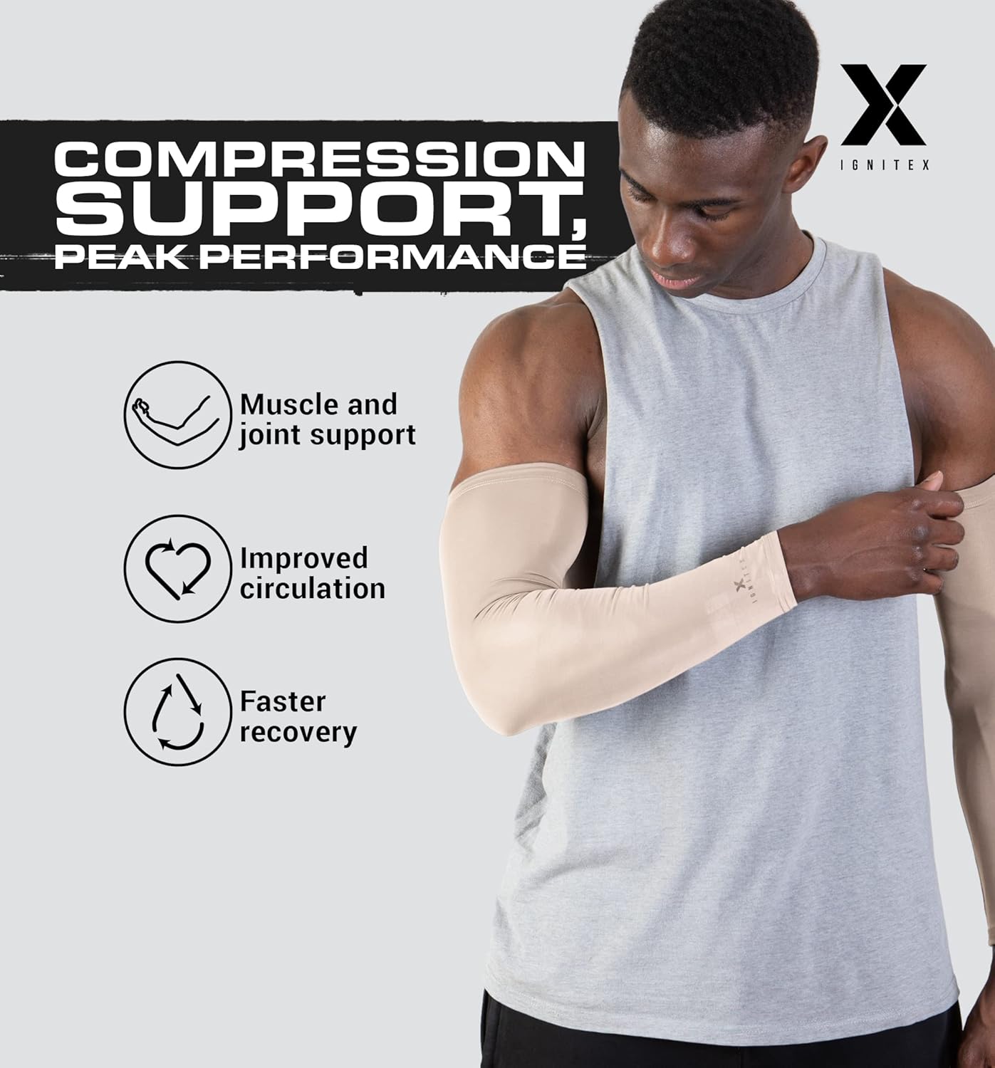 Mangas solares UV  Cubre hombres y mujeres  Compresión, manga de brazo refrescante  Protección solar UPF 50