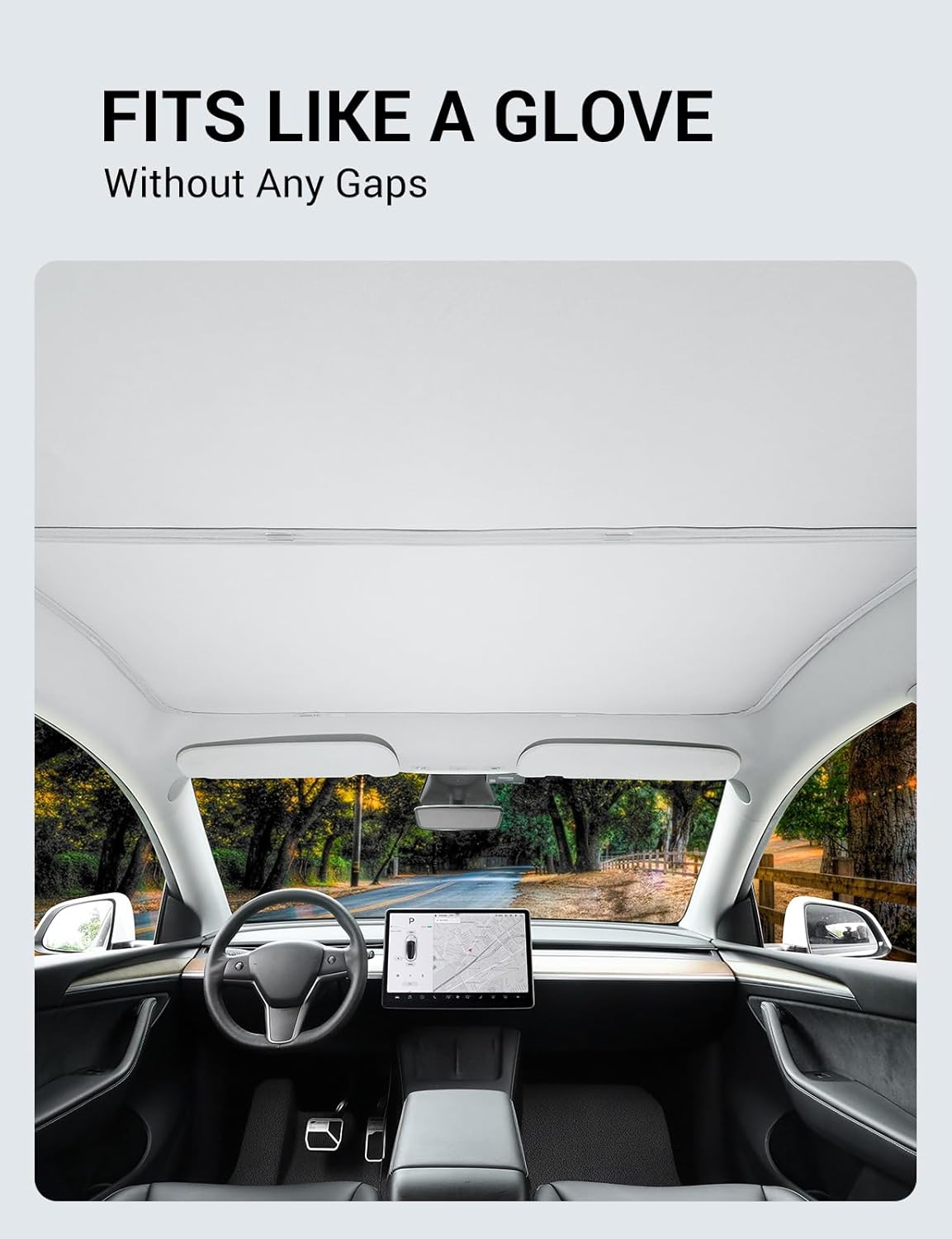 BASENOR Tesla Model Y – Parasol retráctil para techo corredizo para ventana de techo, protección solar, color gris Gen 2