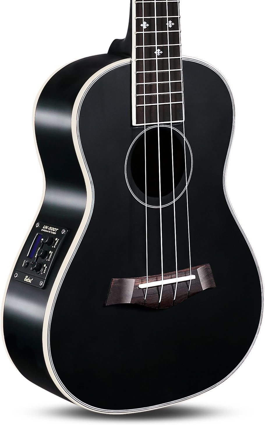 Guitarra eléctrica hawaiana Ellen Concert estilo ukelele de 23 pulgadas Spruce Mahogany Ukulele Hawaii, Negro