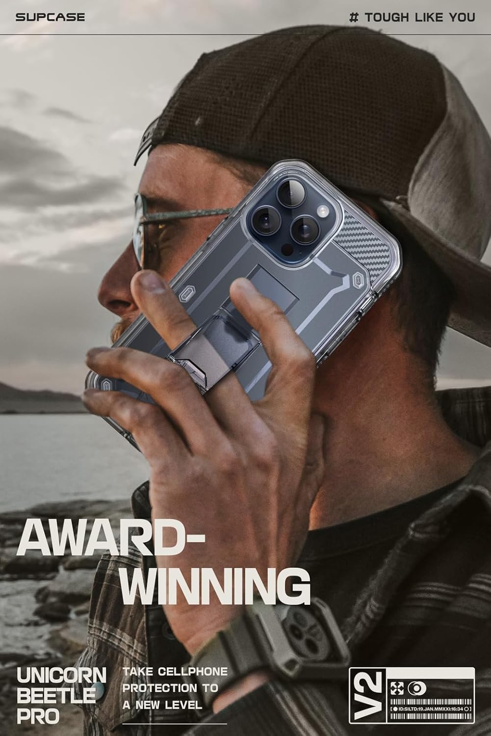 SUPCASE Funda para iPhone 15 Pro Max con protector de pantalla (Unicorn Beetle Pro), soporte integrado y clip para cinturón protección de grado