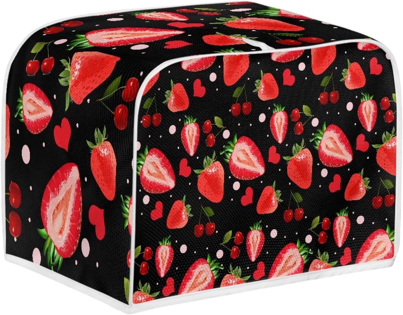 Strawberry Love Print Tostadora Cover 2 rebanadas para electrodomésticos de cocina pequeños, panificadora, protección contra el polvo y las huellas