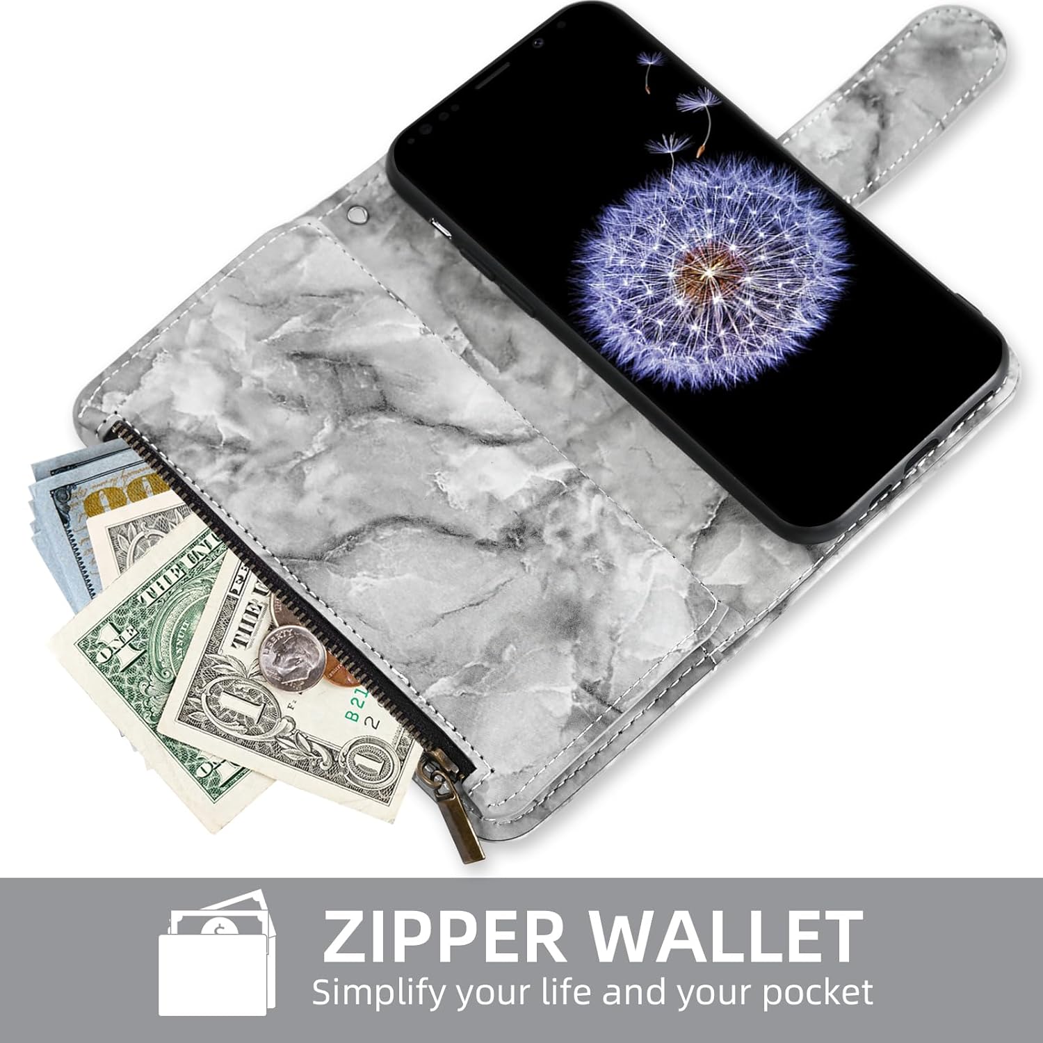 Asuwish Funda de teléfono para Samsung Galaxy S9 Plus con protector de pantalla de vidrio templado y soporte de ranura para tarjeta de crédito con