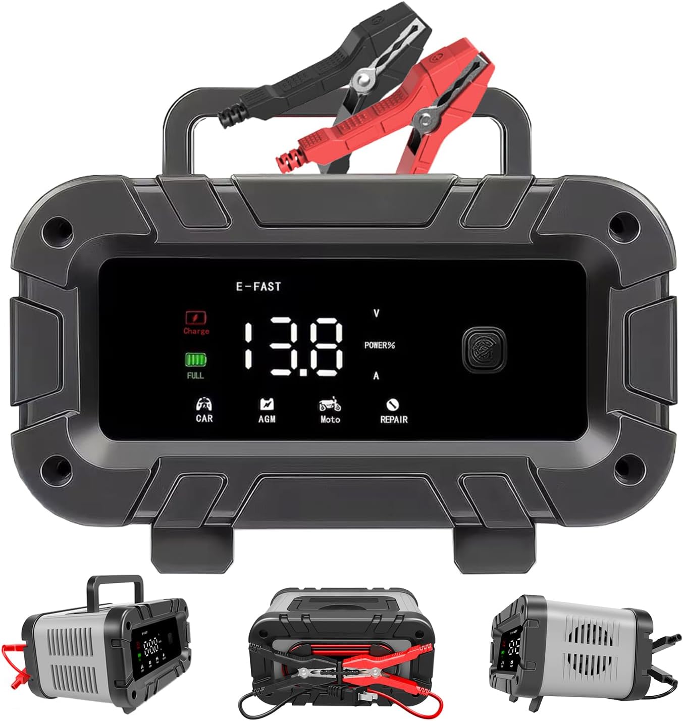 Cargador de batería de coche de 12 V y 6 amperios, cargador de batería inteligente automático, cargador de goteo automático, cargador de flotador y