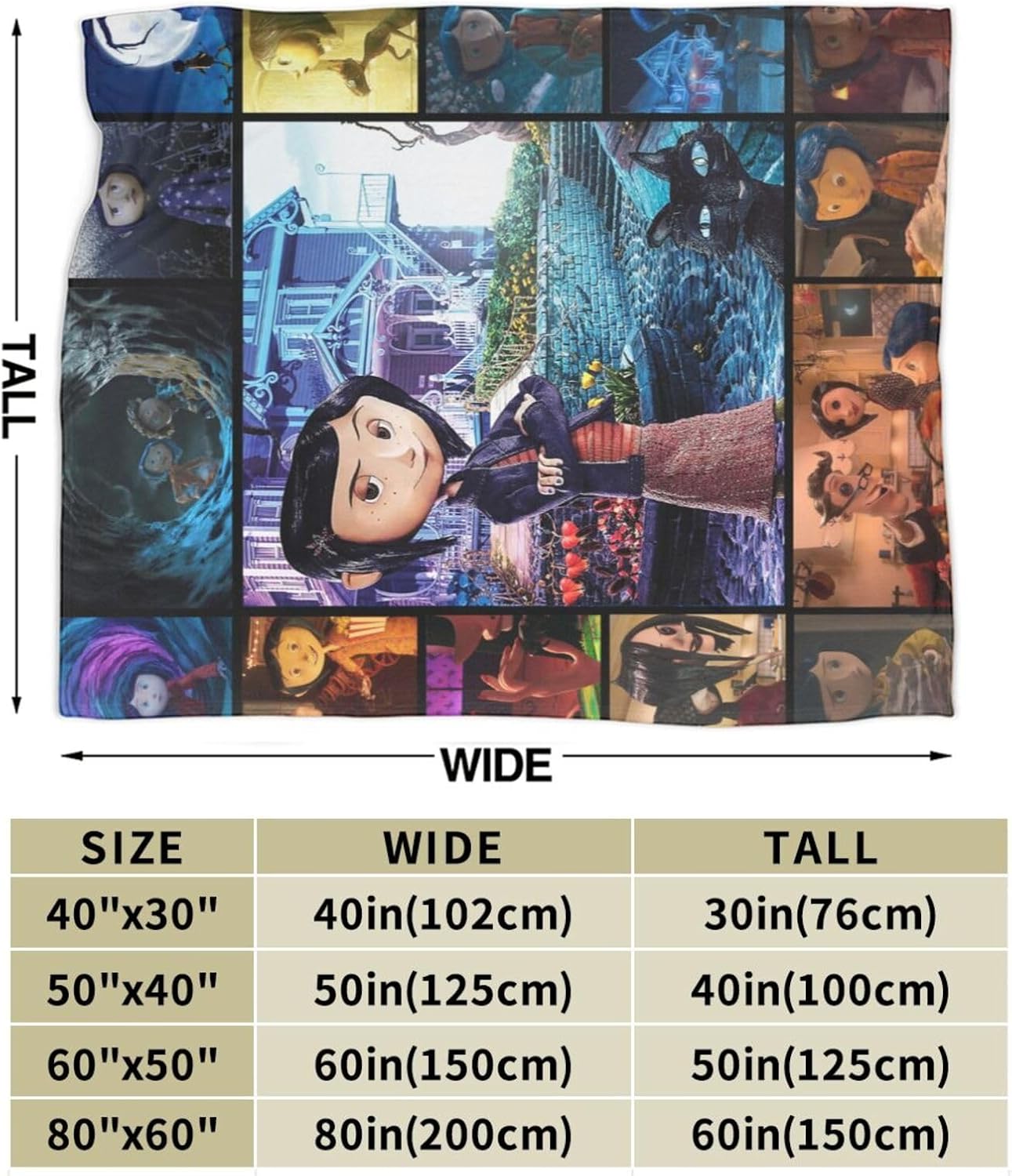 Cora-linjones – Manta estampada de 60 x 50 pulgadas, suave y ligera, manta de aire acondicionado, oficina, sofá, cama, viajes, camping, regalo