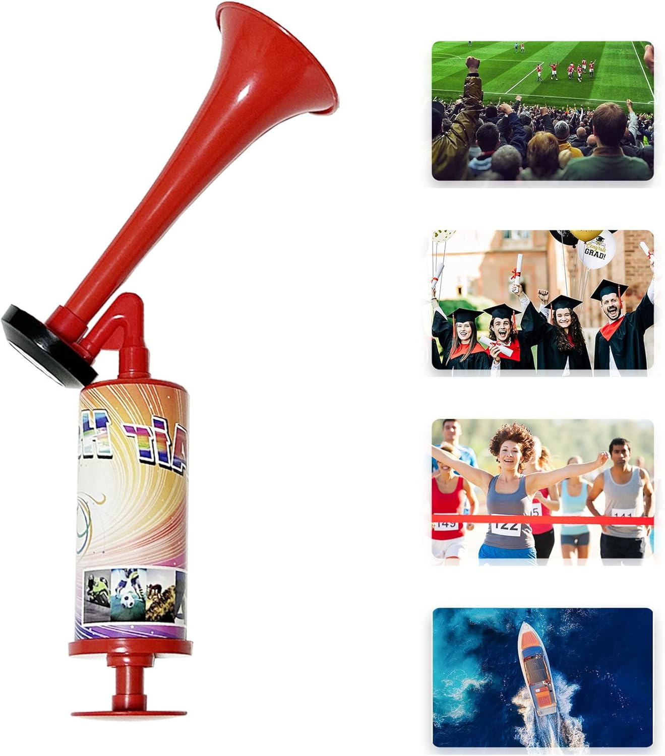 Bocina para eventos deportivos, bocina de aire de mano para juegos, bocina de sonido para copa del mundo, fútbol, pies, baloncesto, graduación,