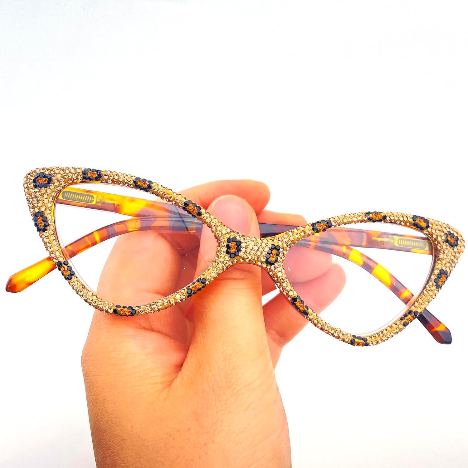 Gafas de lectura brillantes con diamantes de imitación para mujer, ojo de gato, bloqueo de luz azul, lupa para fiesta de diamantes