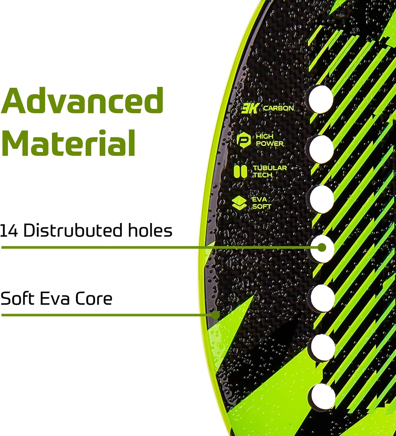 Shark Jaws – Raqueta profesional de tenis de playa – Tecnología avanzada de carbono 3K  EVA Soft Core  Incluye funda