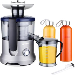Exprimidor rápido para verduras y frutas con 2 tazas de jugo, tubo de alimentación de 3 pulgadas, extractor centrífugo de 800 W, fácil de limpiar Exprimidor rápido para verduras y frutas con 2 tazas de jugo, tubo de alimentación de 3 pulgadas, extractor centrífugo de 800 W, fácil de limpiar