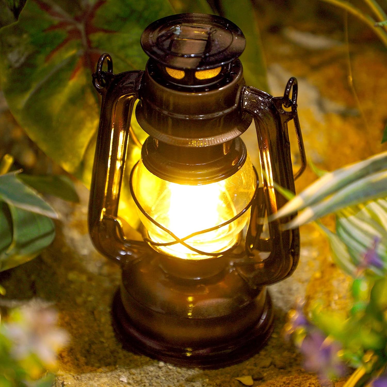 12 faroles LED vintage de 8 pulgadas para huracán, 12 LED cálidos e interruptor de atenuación, funciona con pilas, farol colgante decorativo para