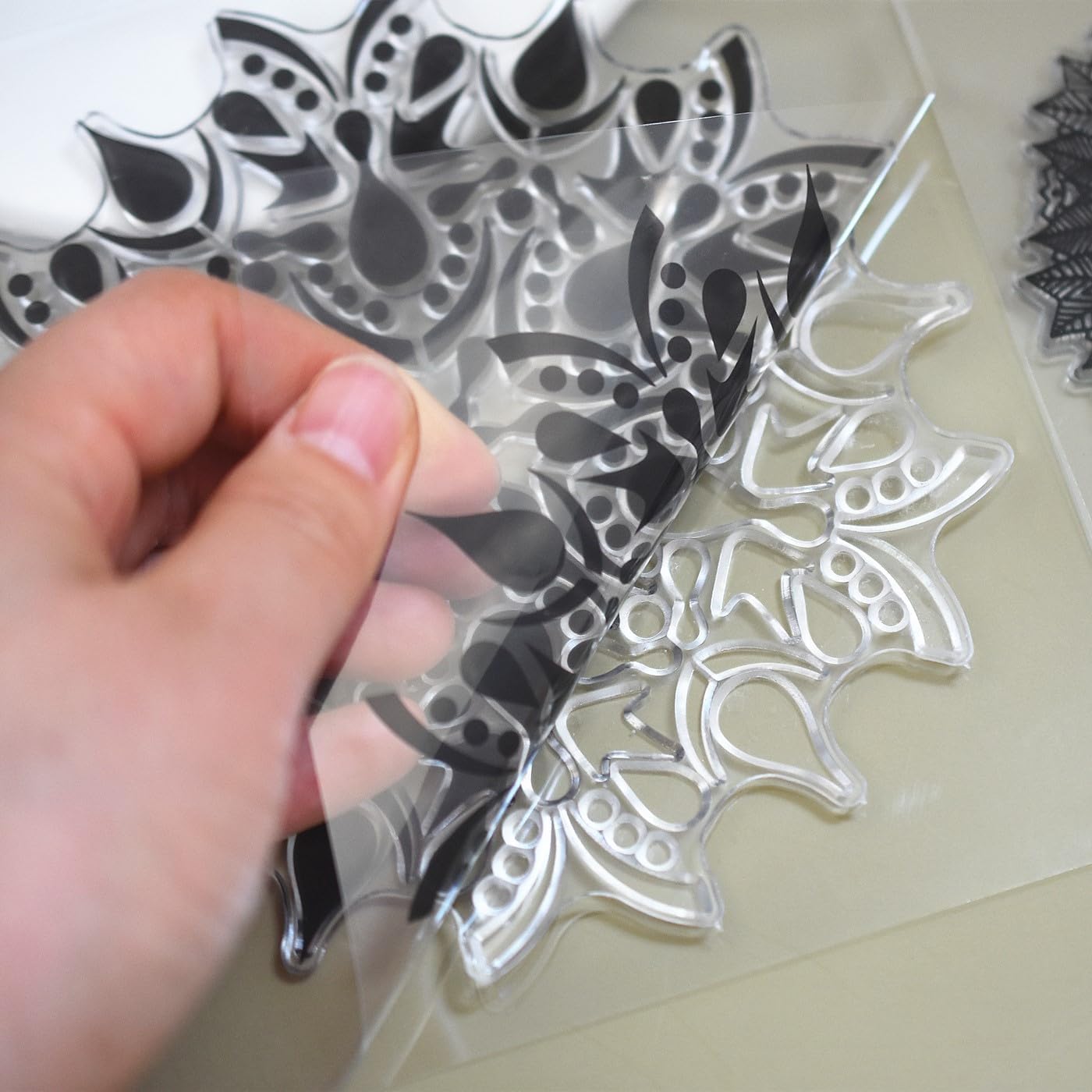 Hojas de sello de textura de silicona prémium para joyas de arcilla polimérica y aretes de arcilla, juego de 3 patrones florales y únicos, fácil de
