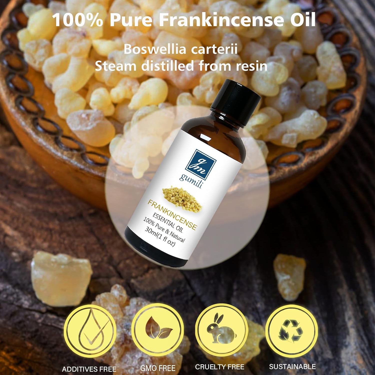Aceite esencial de incienso, 100% puro, 1.0 fl oz, aromaterapia