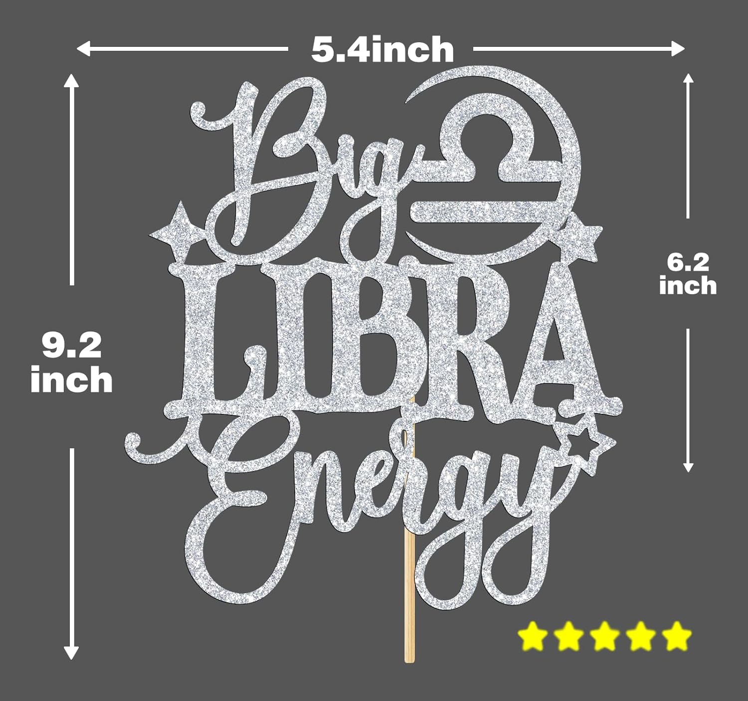 Big Libra Energy – Decoración para tartas, feliz cumpleaños Libra en septiembreoctubre, temporada de Libra, 12 suministros de decoración de fiesta
