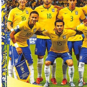 2016 Panini Copa America Centenario Soccer Sticker #111 Brazil Team Photo 1 2 Inch wide X 3 inch tall album sticker 2016 Panini Copa America Centenario Soccer Sticker #111 Brazil Team Photo 1 2 Inch wide X 3 inch tall album sticker