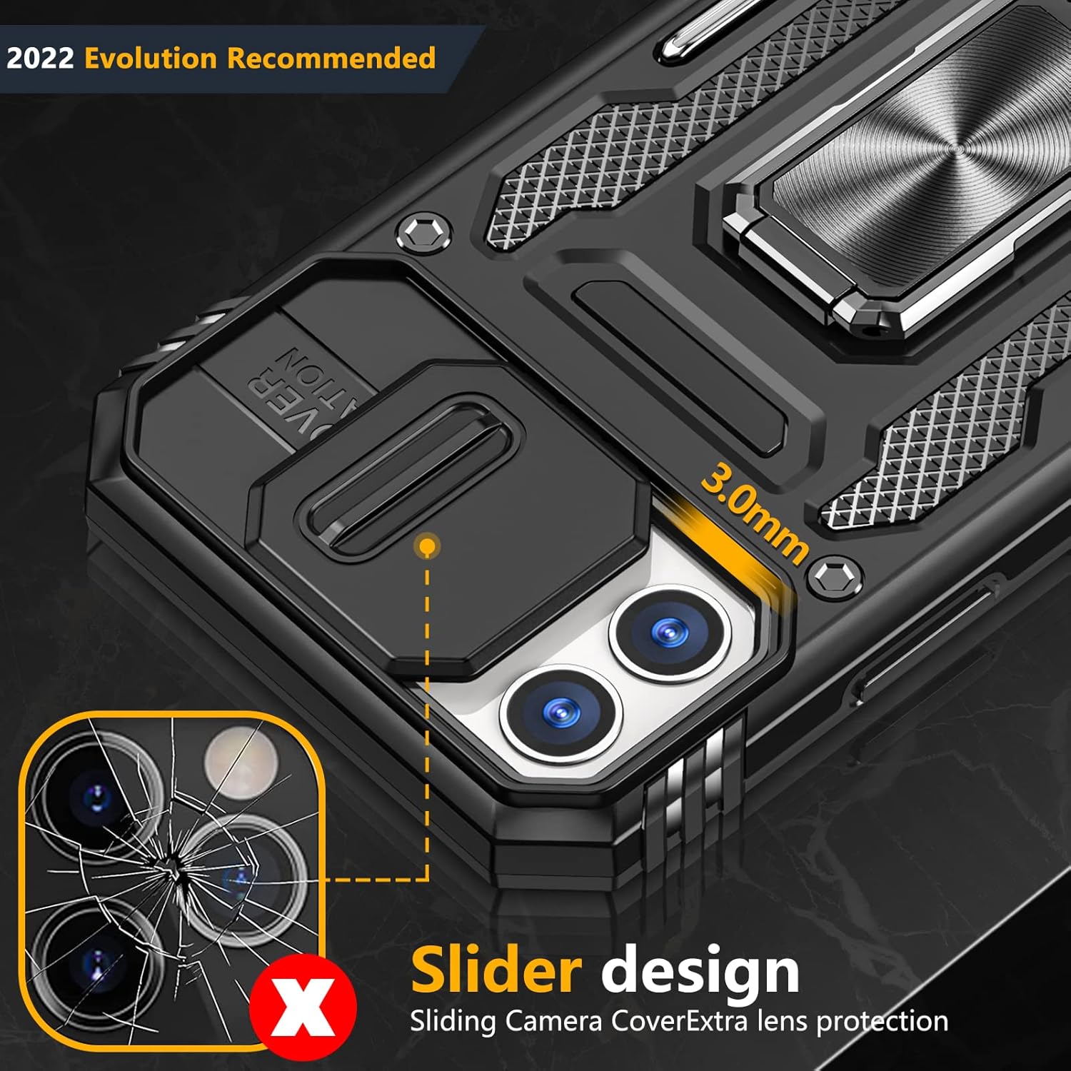 MDM-KJZH-10-01 – Funda para iPhone 11 con soporte, a prueba de golpes de grado militar, protección dura de grado militar, protección de cámara,