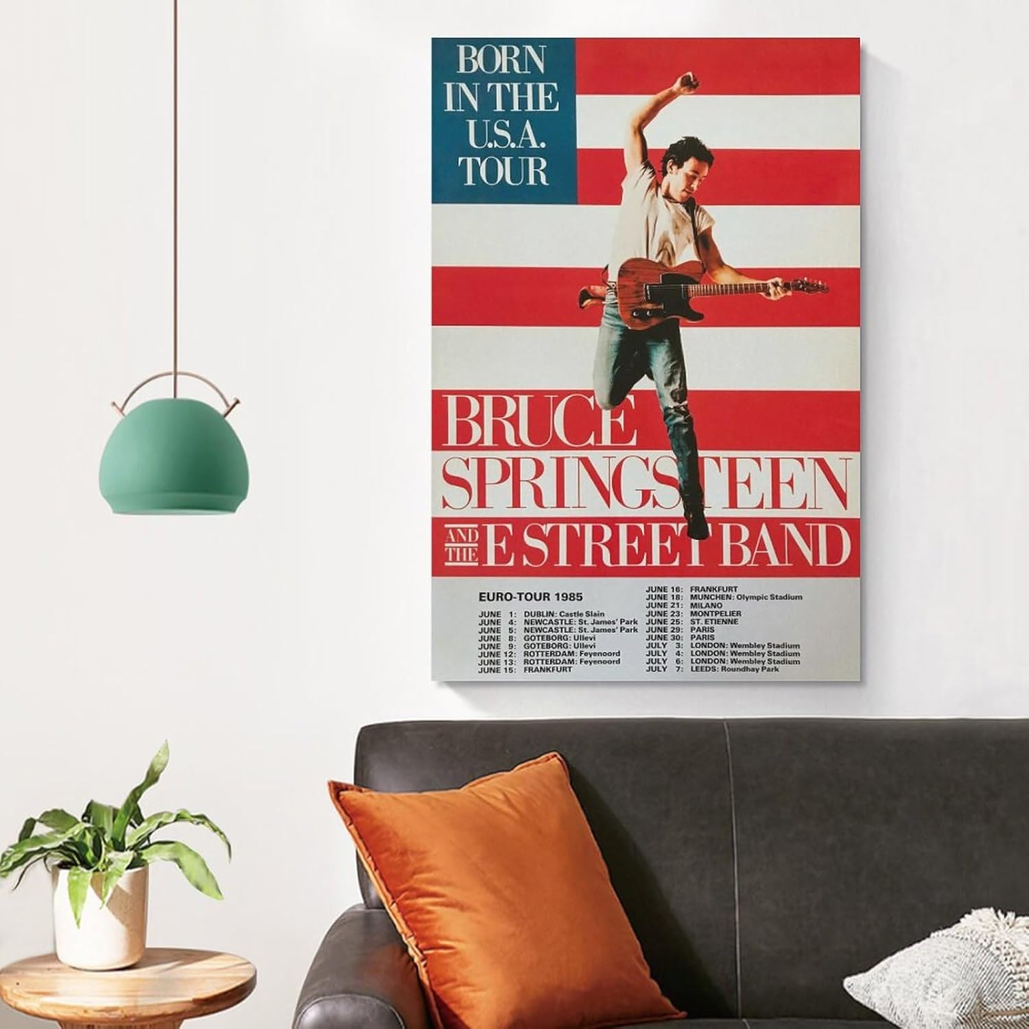 DAXXIN Póster de concierto de Bruce Springsteen And The E-Street Band Alemania, 01, lienzo decorativo para pared, pintura artística para sala de