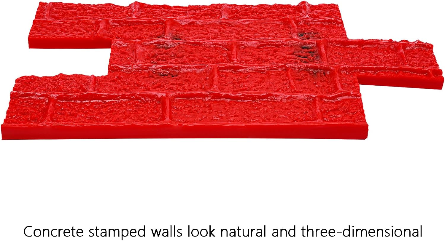 Juego de moldes apilables de 22.2 x 12 pulgadas para sellos de hormigón sin costuras, tapete de pared de cemento de poliuretano con textura de