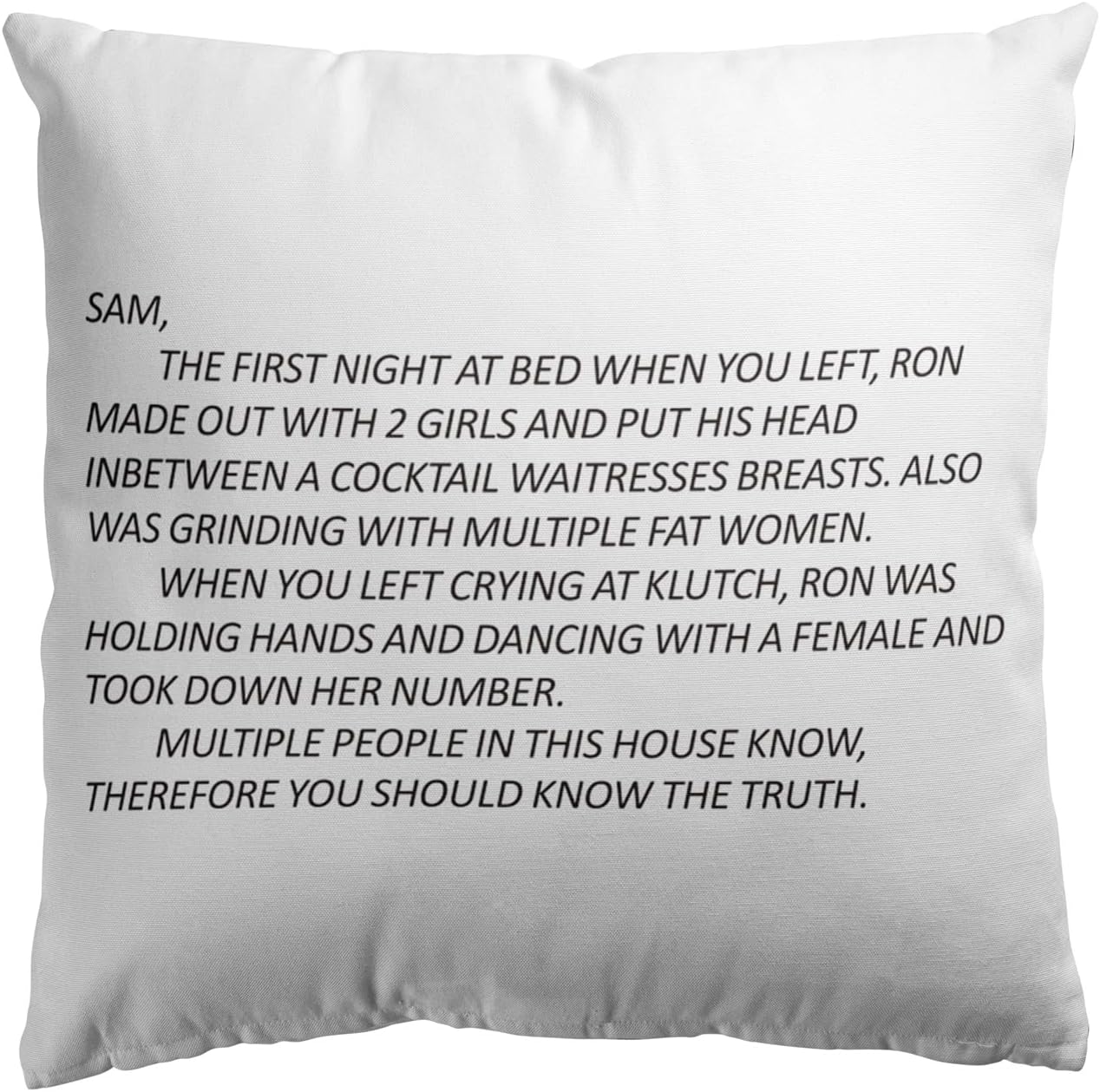 Gaslight Gatekeep Girlboss Sam’s Note Jersey Shore, Anonymous Letter to Sammi – Fundas de almohada, fundas de almohada, fundas de almohada de 18 x