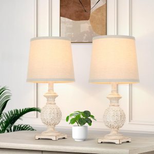 Sucolite Juego de 2 lámparas de mesa de 18.5 pulgadas para dormitorio, estilo rústico, estilo rústico, lámparas de mesita de noche, lámparas de Sucolite Juego de 2 lámparas de mesa de 18.5 pulgadas para dormitorio, estilo rústico, estilo rústico, lámparas de mesita de noche, lámparas de