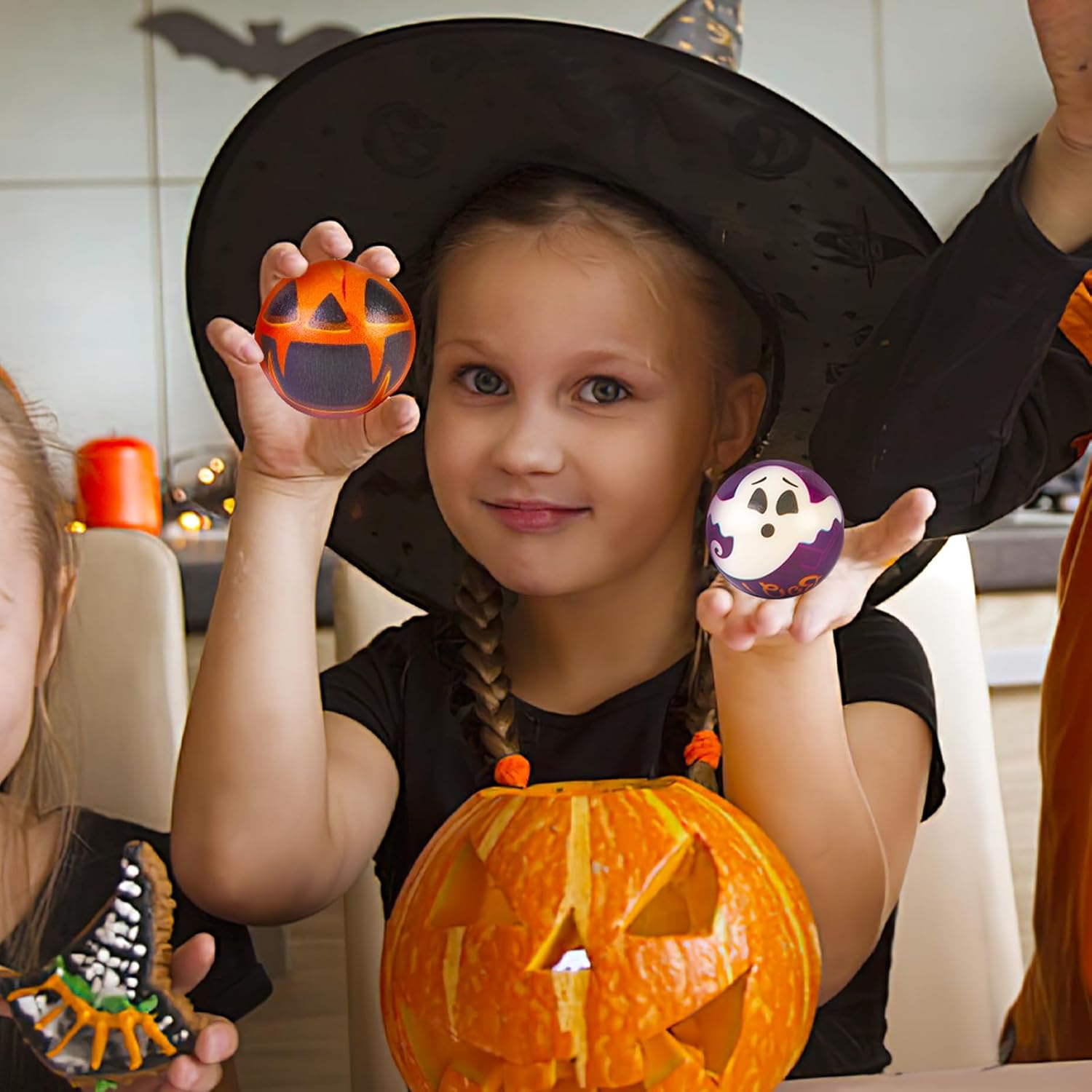 3 otters 16 bolas de estrés para niños, bolas de estrés de Halloween, regalos de fiesta de Halloween, bolas para apretar, juguetes para aliviar el