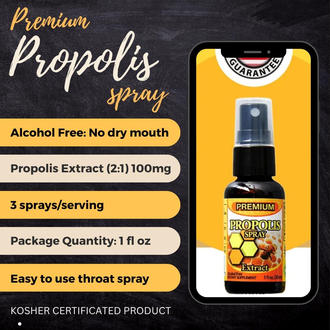 Dr.K&C HNHusa Premium Propolis Spray Alivio del Dolor de Garganta 2.0 fl oz Antioxidante Sistema Inmunológico Apoyo Calmante Natural Abeja Honey