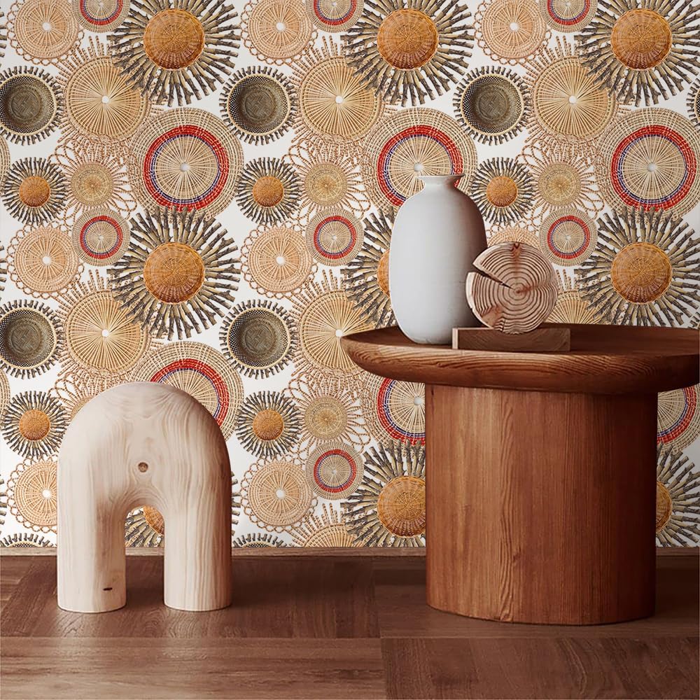 Canastas bohemias para decoración de pared, papel tapiz autoadhesivo extraíble, fácil de despegar, papel de contacto, para dormitorio, gabinete,