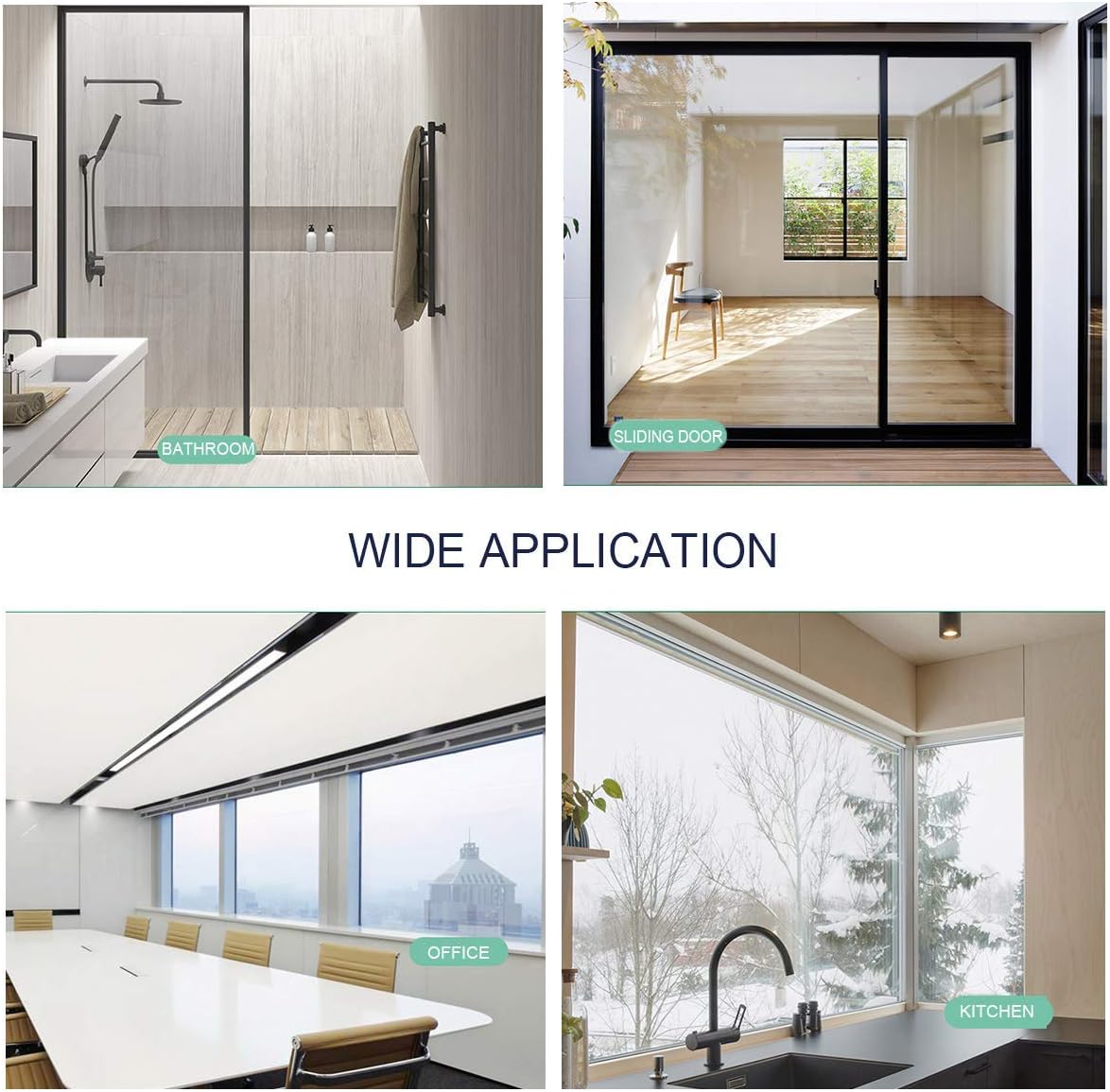 Clear Window Security Film Adhesive Anti Shatter Safety Window Glass Protection Sticker Heat Control Anti UV for Home and Office 2Mil, 60inch x