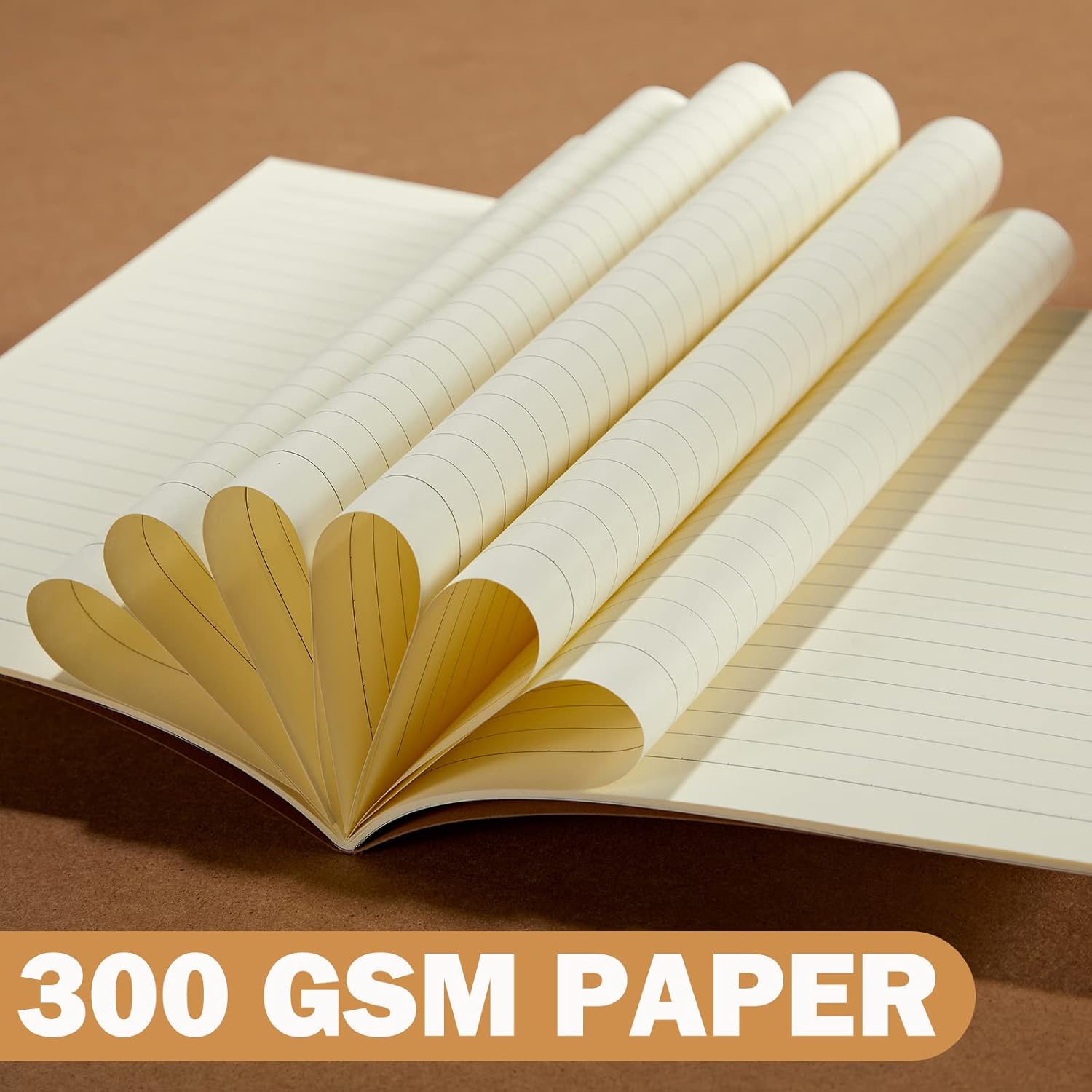 Fuutreo Paquete de 300 cuadernos de papel kraft tamaño A6 con forro pequeño, cuaderno de bolsillo a granel para niños, estudiantes, escuela,