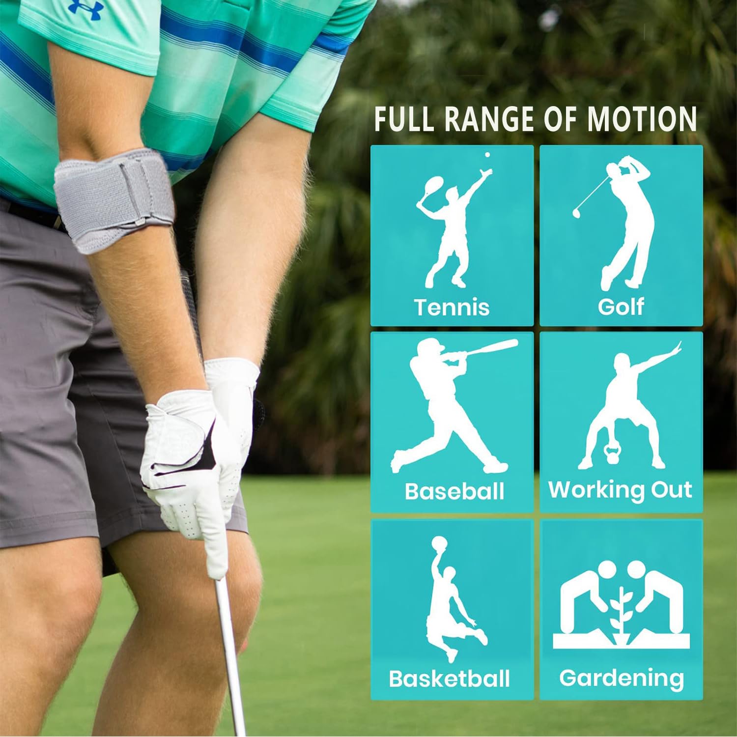 Cinlitek Codera para tendinitis, alivio del dolor de codo de tenis y golfista, correa de apoyo para hombres y mujeres para levantamiento de pesas,