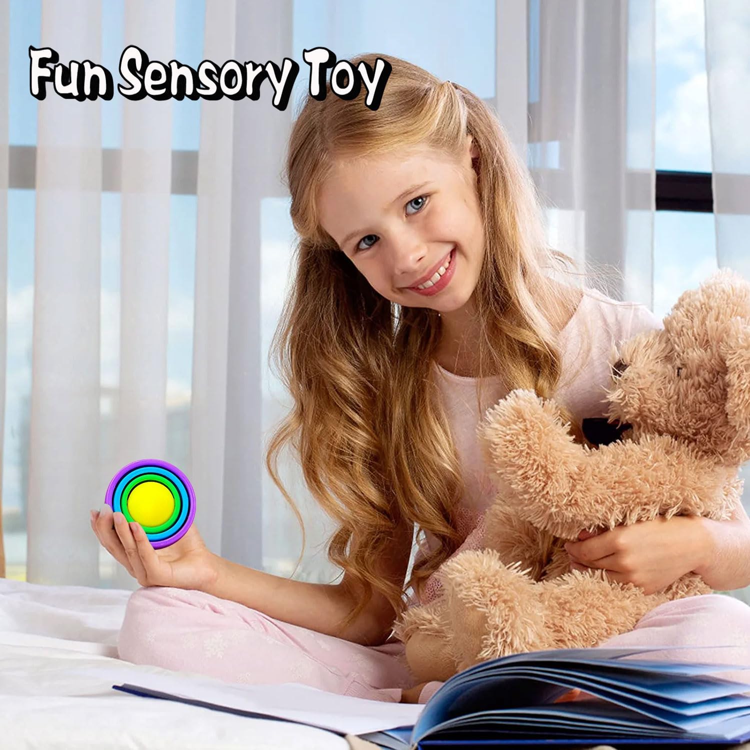 Paquete de 3 juguetes sensoriales para la ansiedad, bola giratoria 3D divertida con giro infinito, juguetes de giroscopio para niños y adultos,