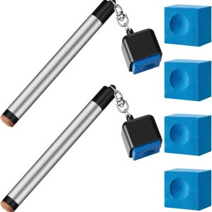 2 soportes para tiza de billar 2 en 1 para billar, portátil, punta de taco de billar, herramienta de punta de billar con 4 cubos de tiza de billar, 2 soportes para tiza de billar 2 en 1 para billar, portátil, punta de taco de billar, herramienta de punta de billar con 4 cubos de tiza de billar,