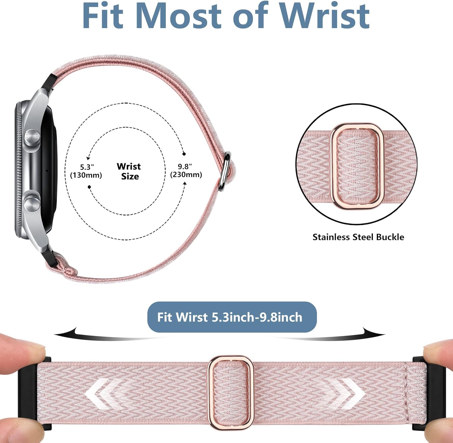 Ouwegaga Paquete de 3 bandas elásticas de 0.86 pulgadas compatibles con Samsung WatchSamsung Galaxy Watch 3 Band 1.772 inGalaxy Watch 1.811