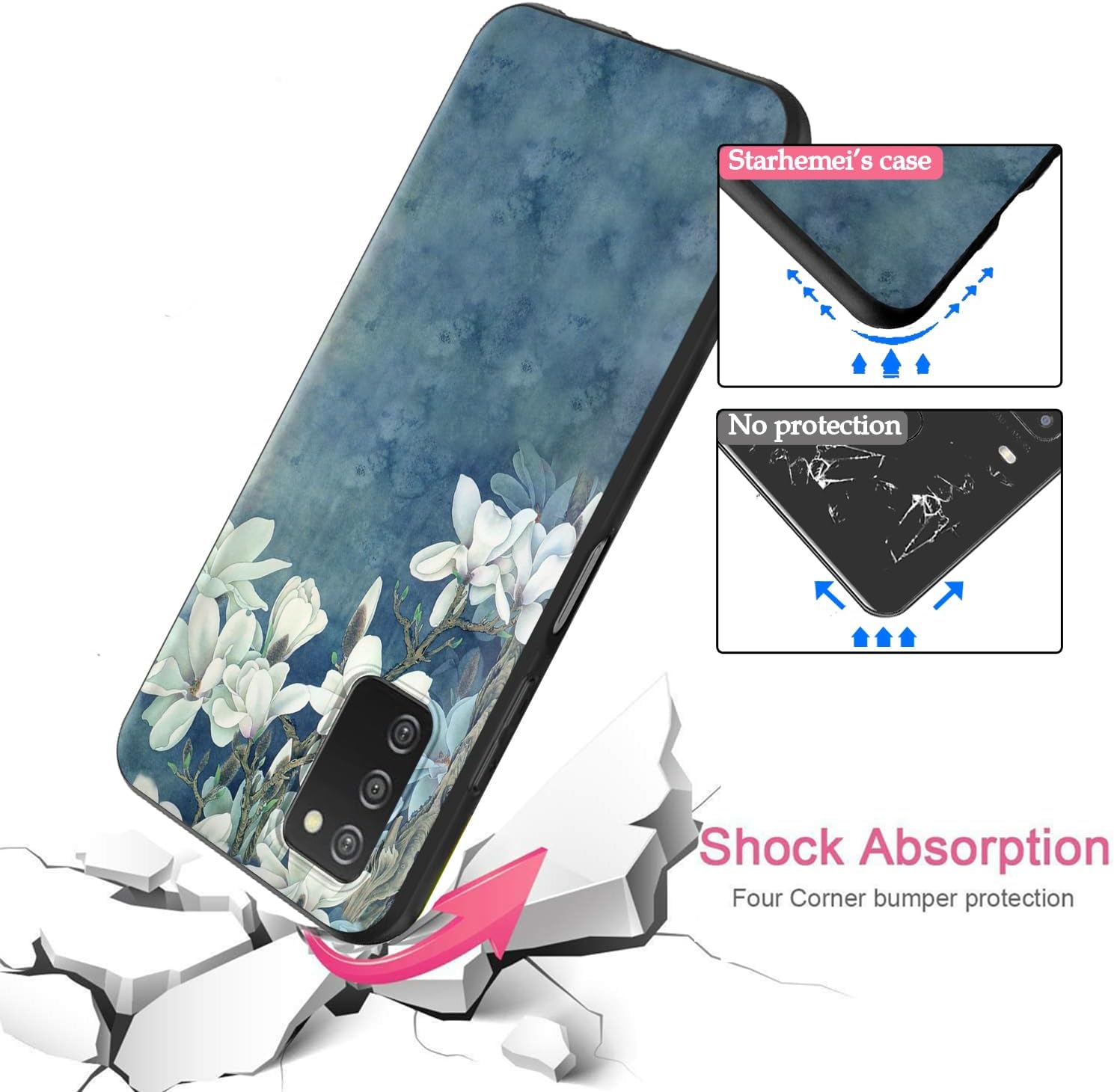 Starhemei Funda para Galaxy A03S, Edición de EE. UU. Funda Samsung Galaxy A03S, TPU suave y delgada con absorción de golpes para Samsung Galaxy A03S