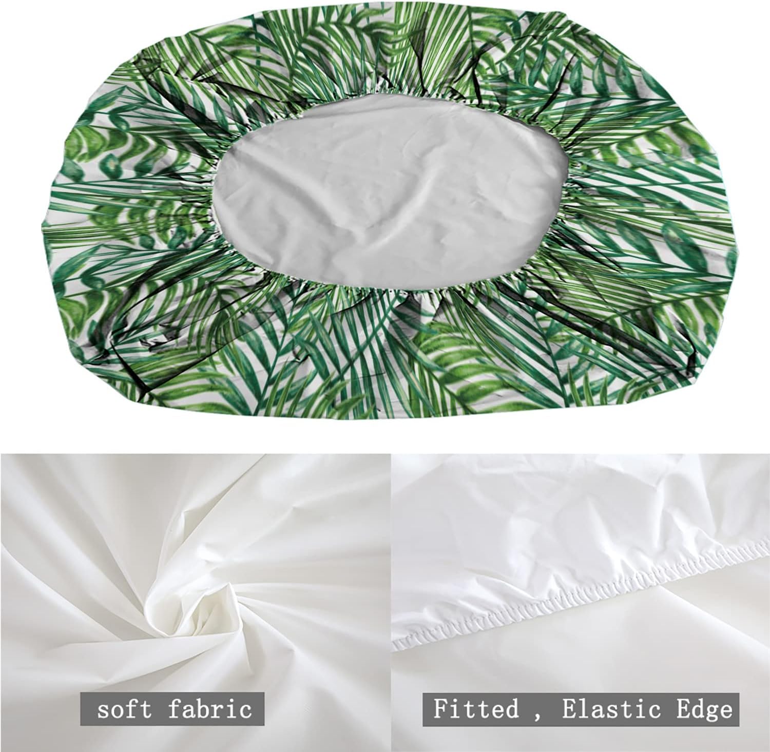 Juego de sábanas bajeras tamaño matrimonial, diseño botánico de palmeras salvajes, juego de ropa de cama de 3 piezas con estampado decorativo,