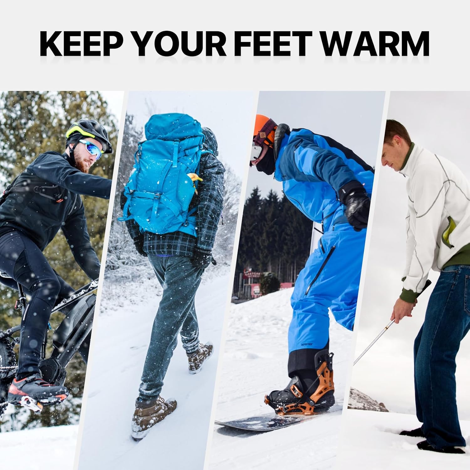 SNOW DEER Heated Socks for Men Women, 7.4V Rechargeable Battery Electric Socks, Heated Ski Socks for Hunting Fishing Camping Hiking Skiing Foot