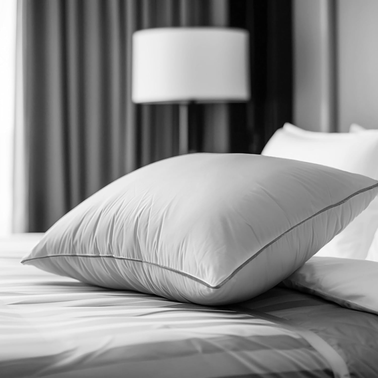 Hotel Grand Almohada de plumón de ganso blanco, tamaño King, 100% algodón, hipoalergénica, de lujo, de apoyo, almohada de cama suave para dormir de