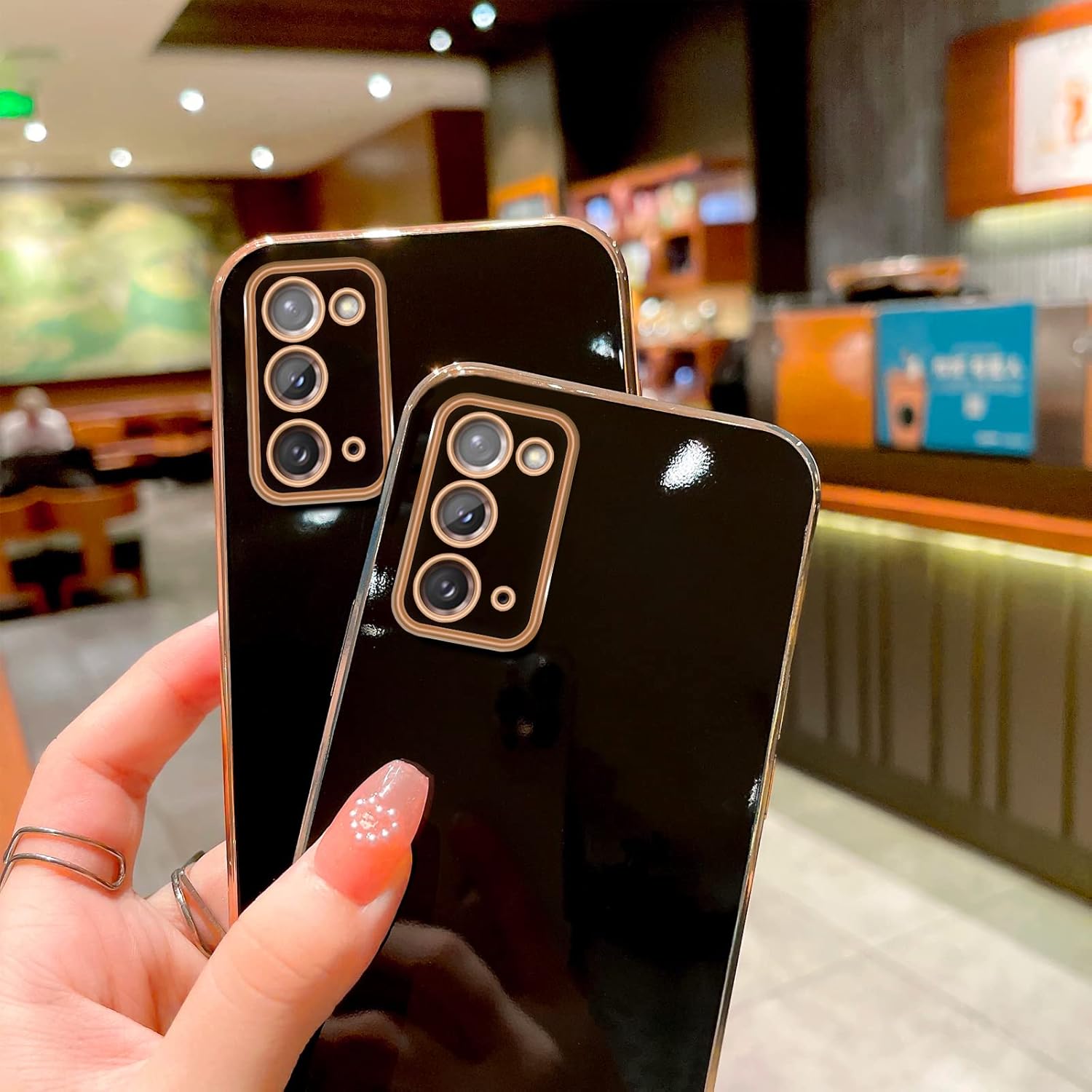 Funda para Note 20, funda para Galaxy Note 20 para mujer, galvanoplastia, de lujo, estética, moderna, bonita, protección de TPU suave a prueba de