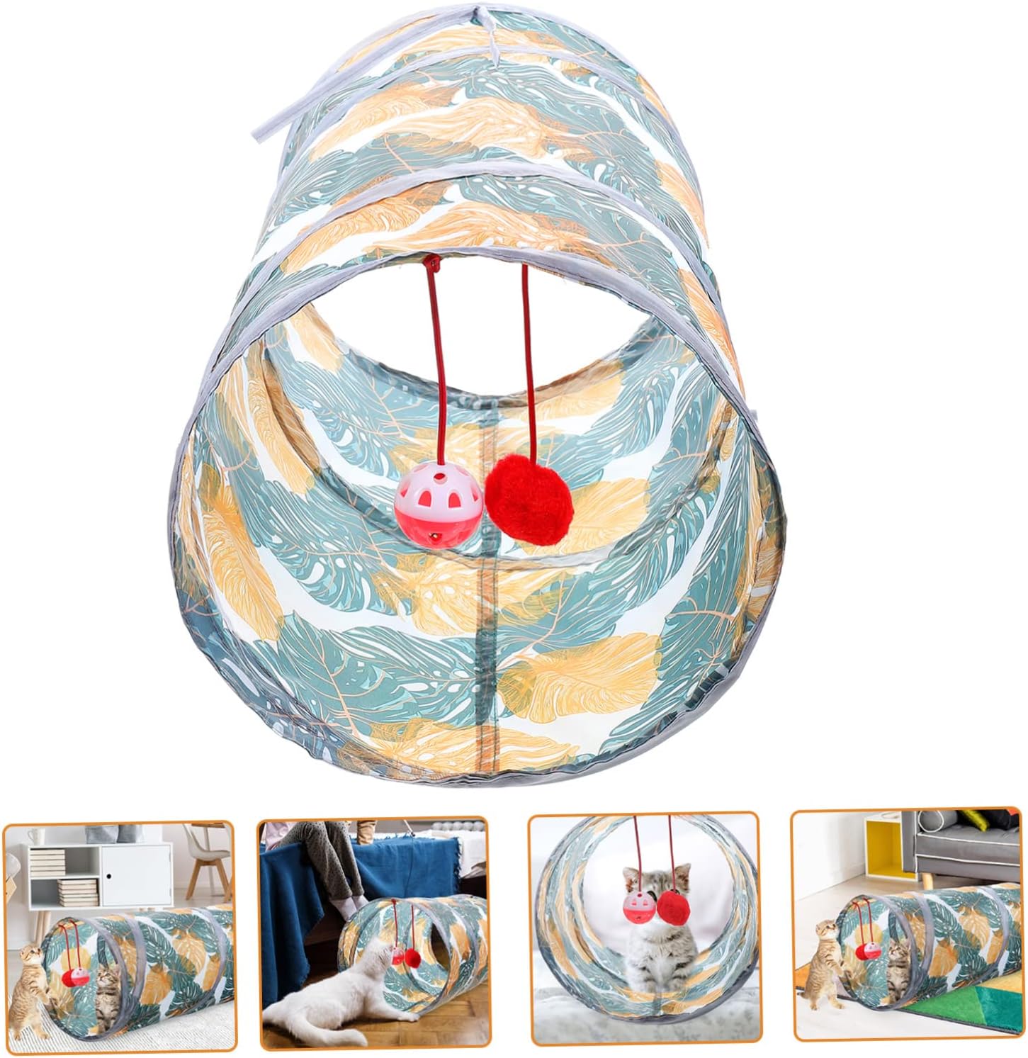 POPETPOP 3 piezas de túnel de mascotas plegable para gatos, juguetes interactivos para gatos, túnel de cama, accesorios de conejo para conejos,