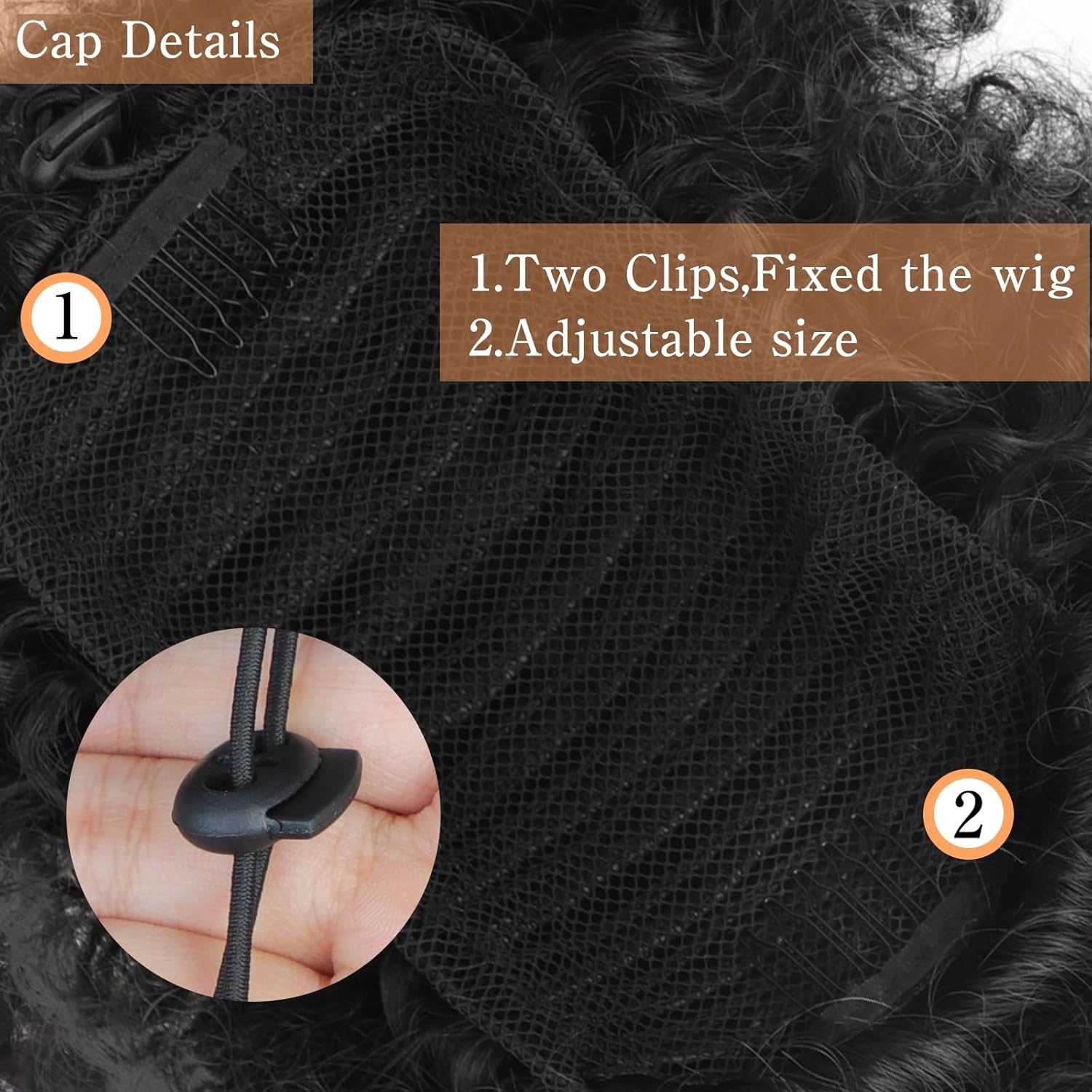 AISI QUEENS Peluca de cola de caballo rizada con cordón y clip para mujeres negras, sintética (mediana (paquete de 1), 2# (negro natural)
