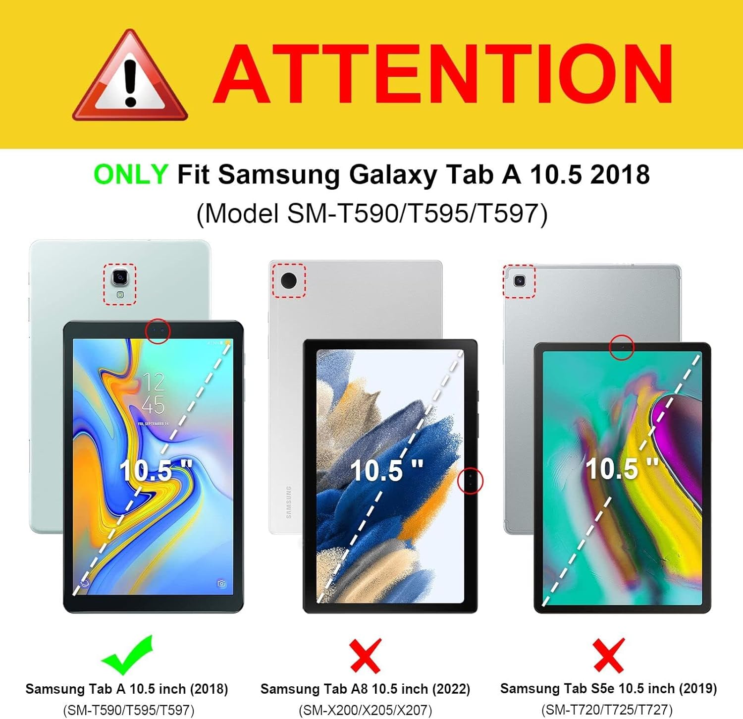 Fintie Funda de silicona para Samsung Galaxy Tab A 10.5 2018 Modelo SM-T590T595T597, Serie Honey Peine Kids Friendly Funda protectora ligera a