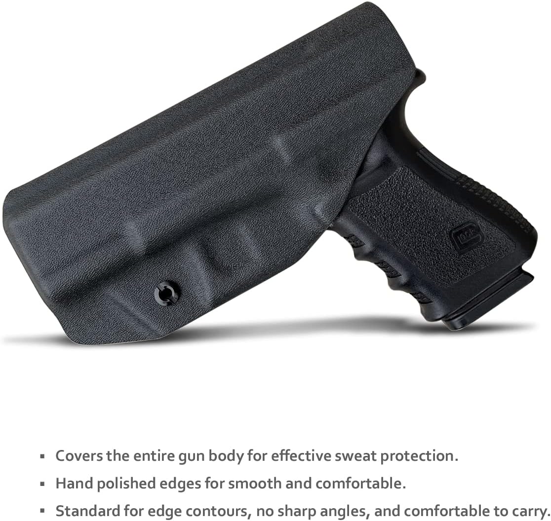 IWB Funda de cuero Kydex compatible con Glock 19 19X 25 44 45 (Gen 3 4 5)  Glock 23 32 (Gen 3 4) Pistola – Cintura interior oculta para G19 G19X G23
