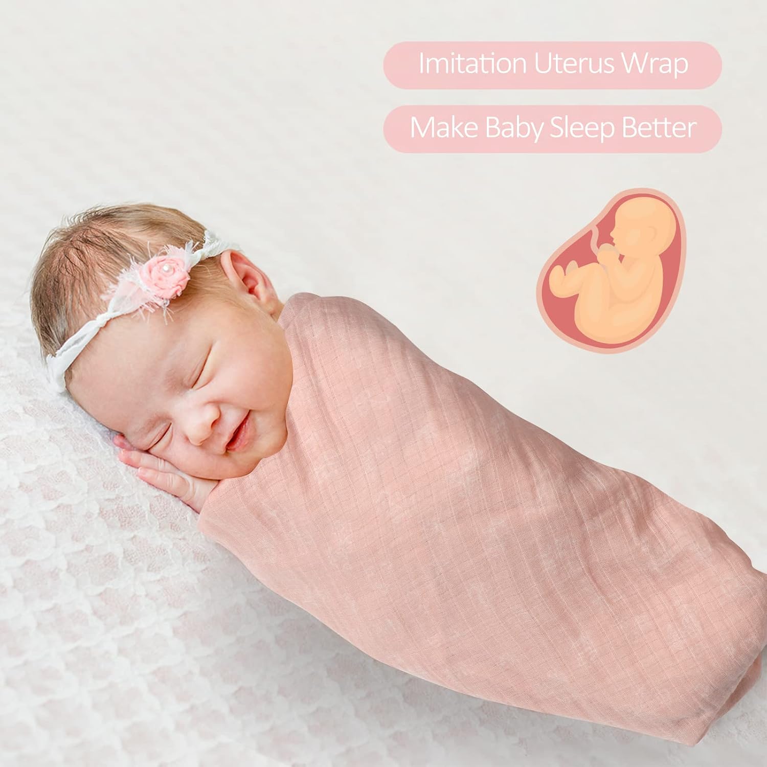 Viviland Mantas de muselina para bebé, para niños y niñas recién nacidos, mantas de recepción de género neutro para bebés, patrón floral, 47 x 47