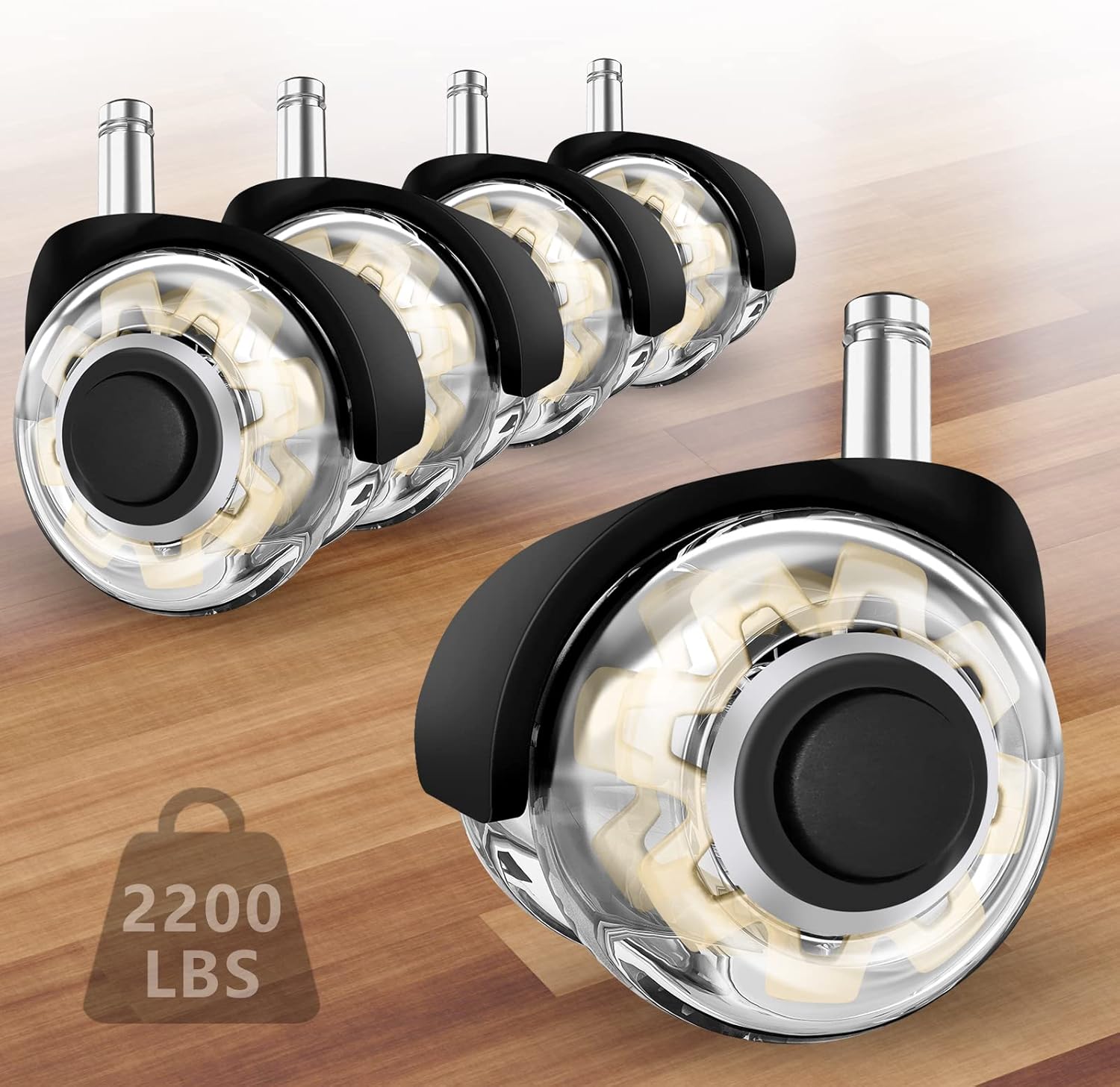 Office Chair Wheels Replacement-Heavy Duty Office Chair Casters(2200lbs),2”Universal Size Wheels for Office Chair,Smooth & Safe Rolling Office