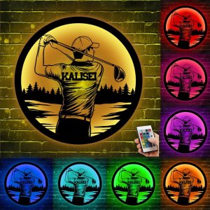 Jugador de golf personalizado colgante LED luz nocturna nombre de golf personalizado letrero de neón jugador de golf regalo temático Golf swing Jugador de golf personalizado colgante LED luz nocturna nombre de golf personalizado letrero de neón jugador de golf regalo temático Golf swing