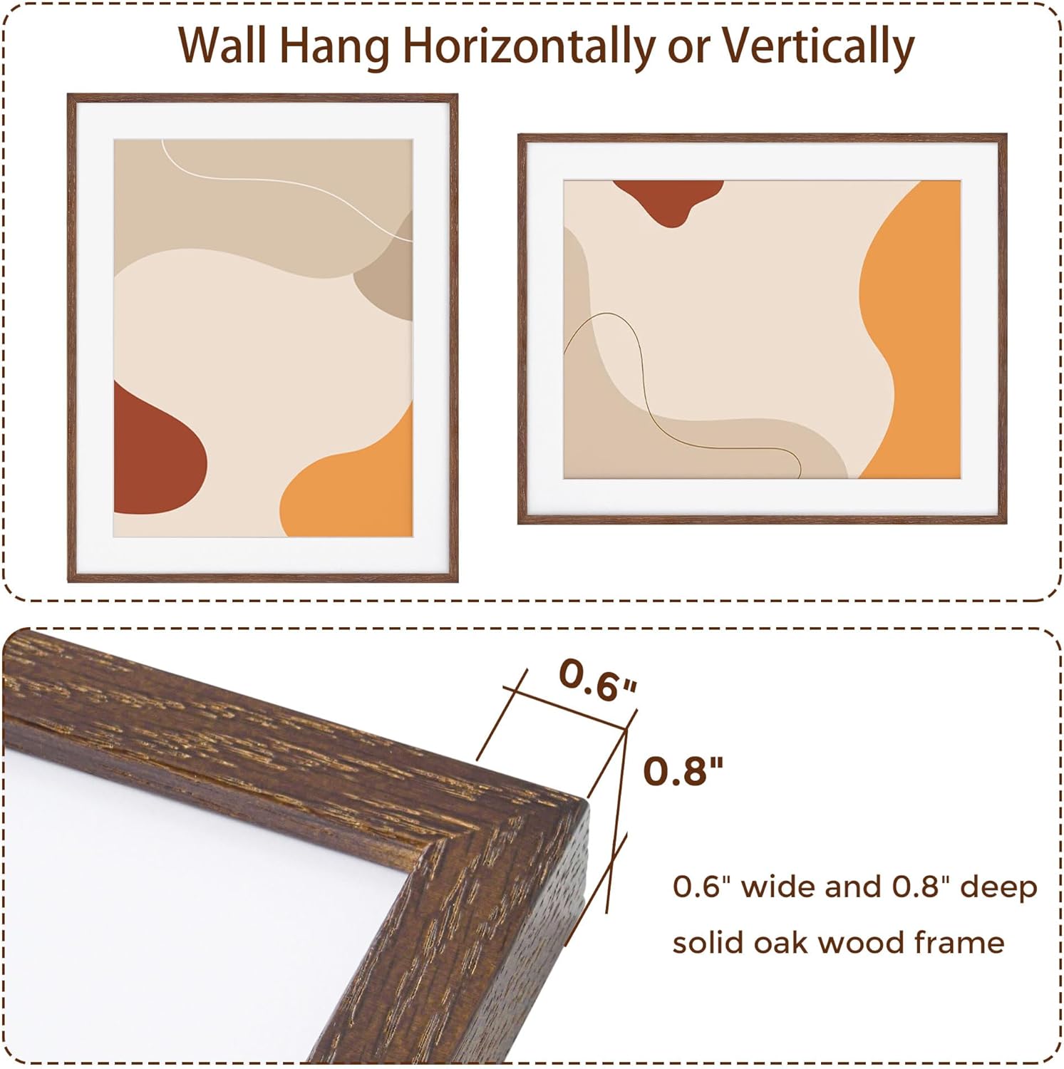 Portarretratos de madera de 22 x 28 pulgadas, marco de madera de roble macizo para póster de 22 x 28 pulgadas para pared, marco de 22 x 28 pulgadas