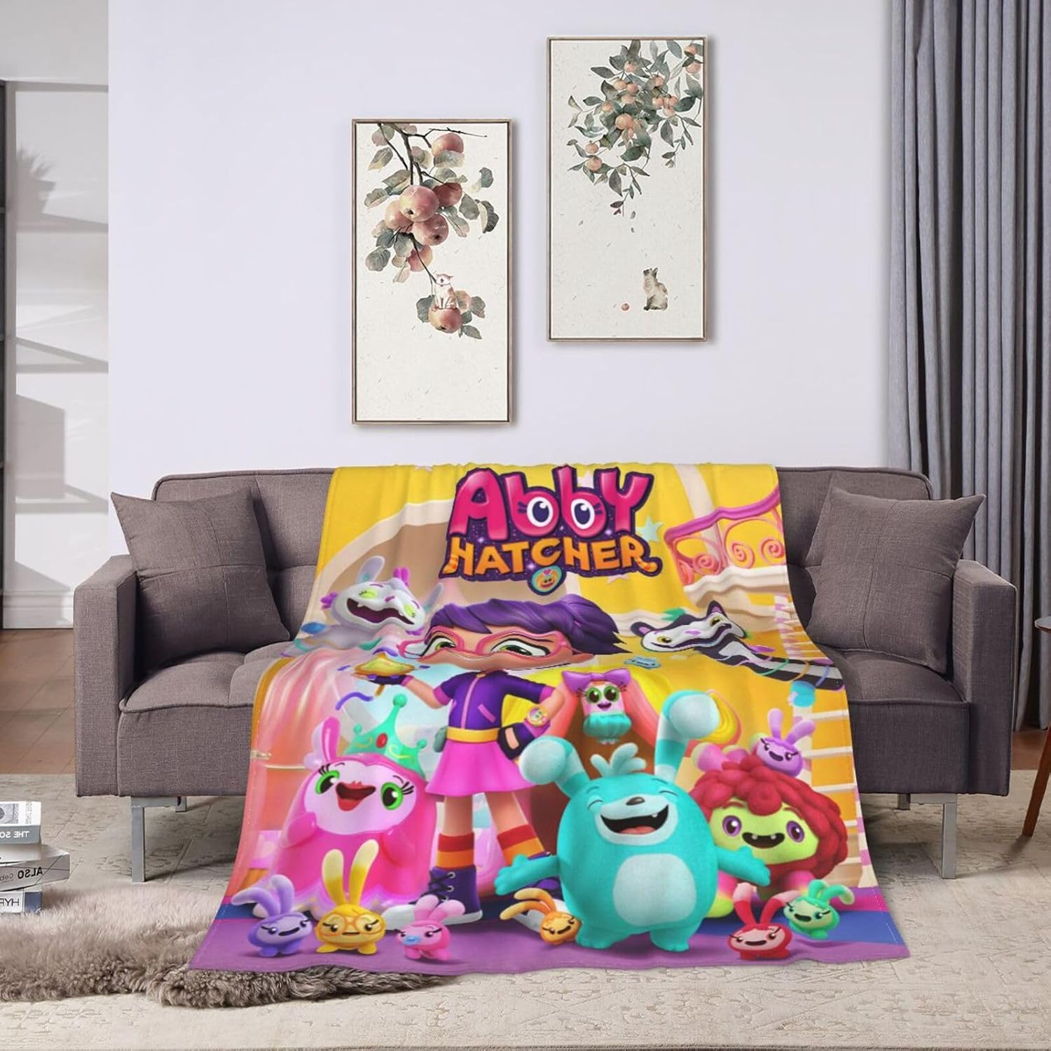 Ab-by Hat-Cher – Manta de forro polar con impresión 3D para el hogar, para sofá, cama, acogedora, ultrasuave, 40 x 30 pulgadas