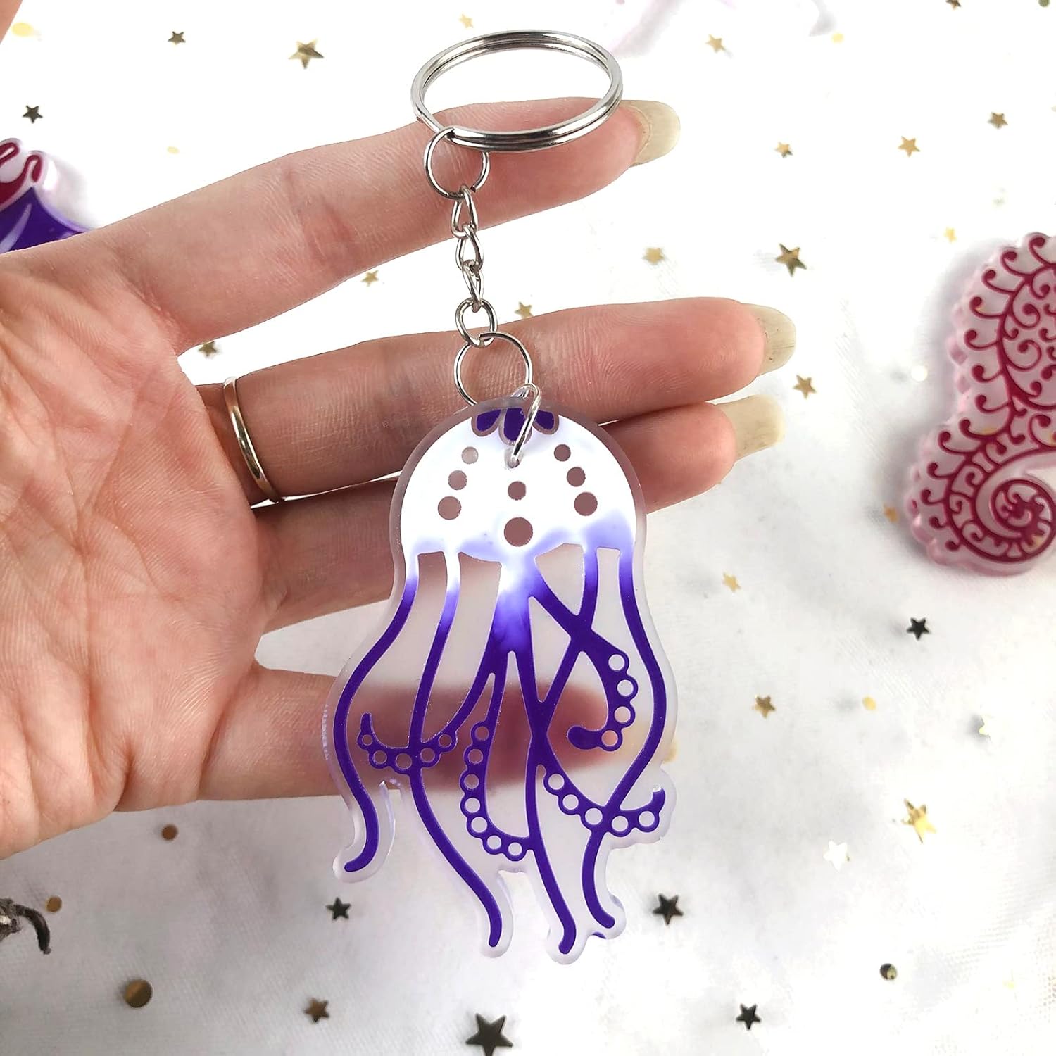 Molde de silicona para llavero de animales marinos, moldes de resina epoxi para bricolaje, collares, colgantes, manualidades, aretes, joyas, adornos