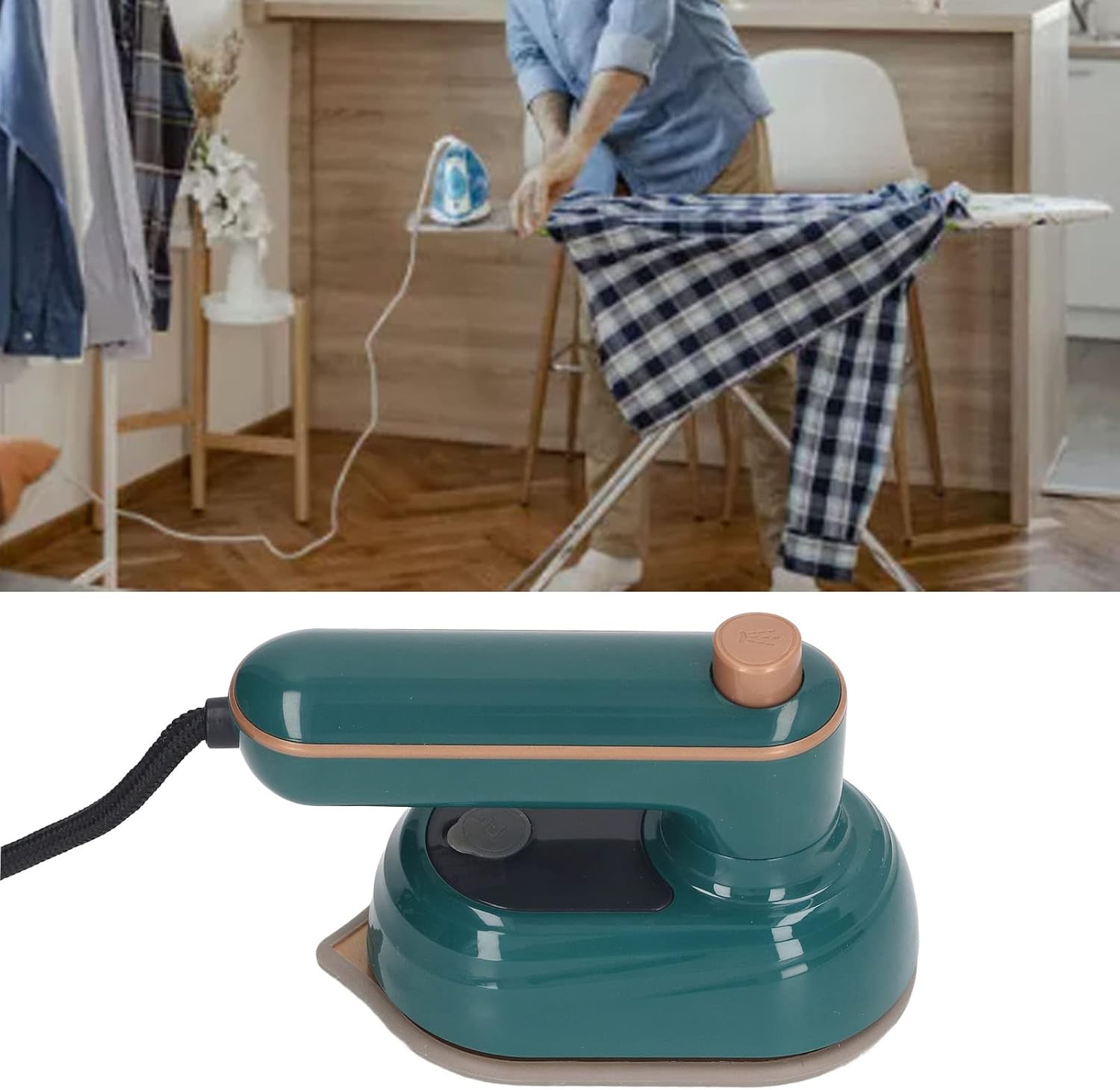Mini plancha, vaporizador de plancha portátil, mini máquina de planchar de mano, plancha de vapor eléctrica portátil inalámbrica, enchufe de EE. UU.