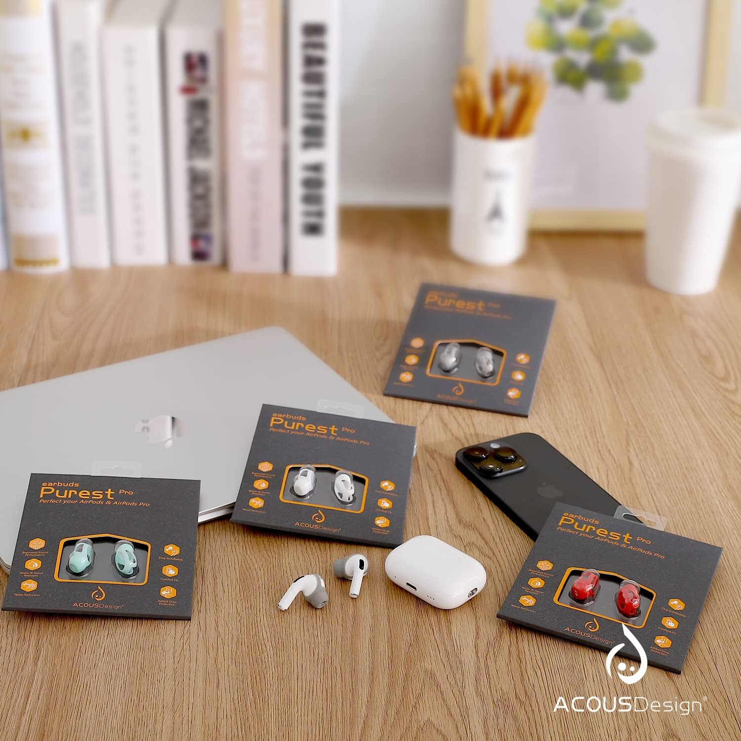 ACOUS Design Purest Pro – Fundas de silicona antideslizantes para audífonos deportivos de repuesto para mejorar la calidad de sonido, compatible con