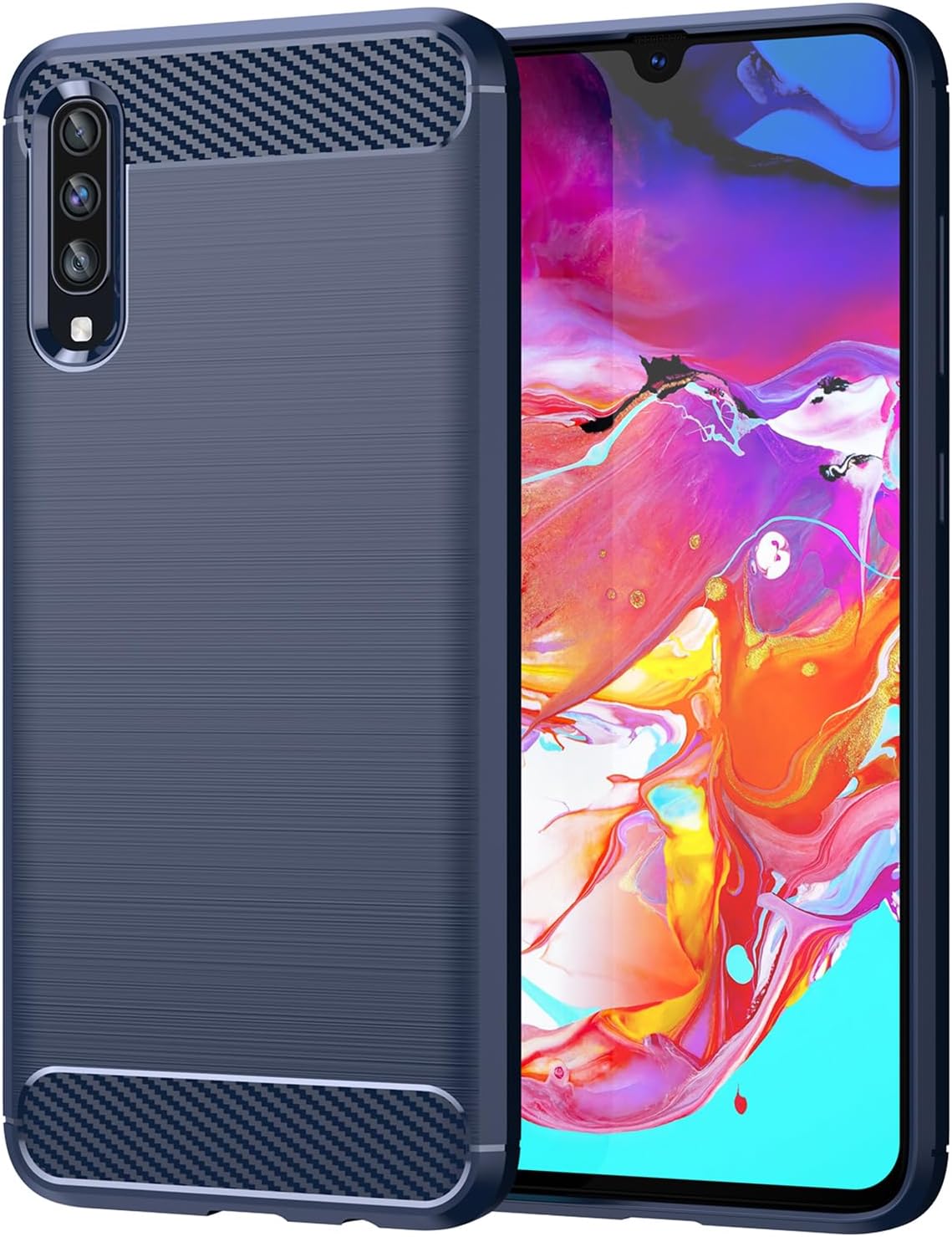 EUAGVQY Funda para Galaxy A70 de fibra de carbono, súper antideslizante, duradera, máxima comodidad, ligera, ajuste preciso, elegante diseño de moda